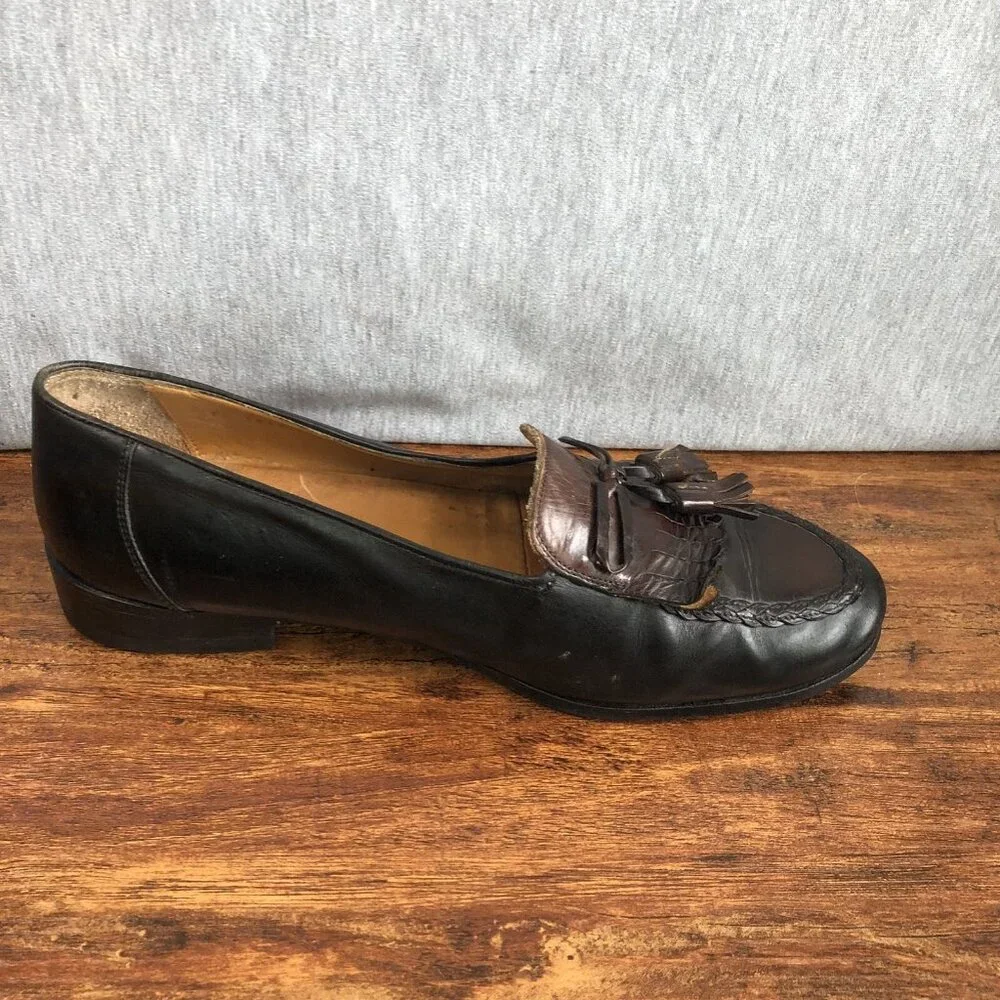 Johnston & Murphy Men SZ 10.5 M Made in Italy Brown Kiltie‎ Tassel Loafer Shoes